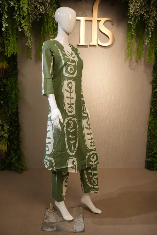 Green_Cotton_Printed_Coord_Set_For_Women