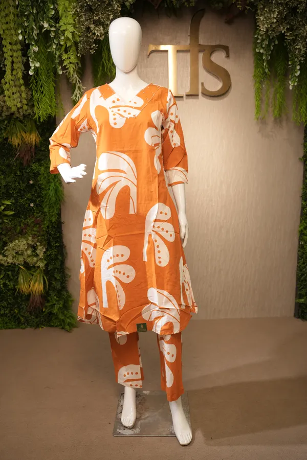 Orange_Cotton_Printed_Coord_Set_For_Women