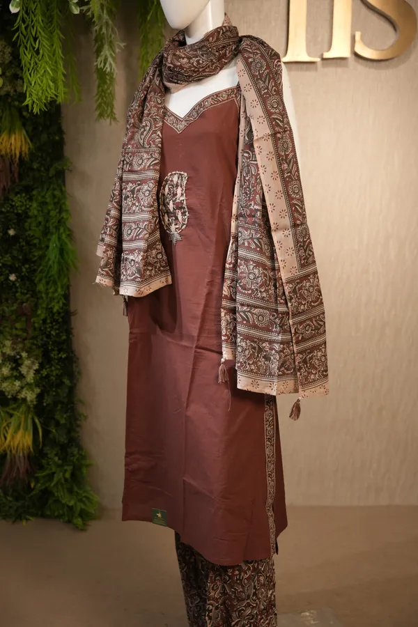 Brown_Cotton_Printed_Suit_With_Dupatta_For_Women