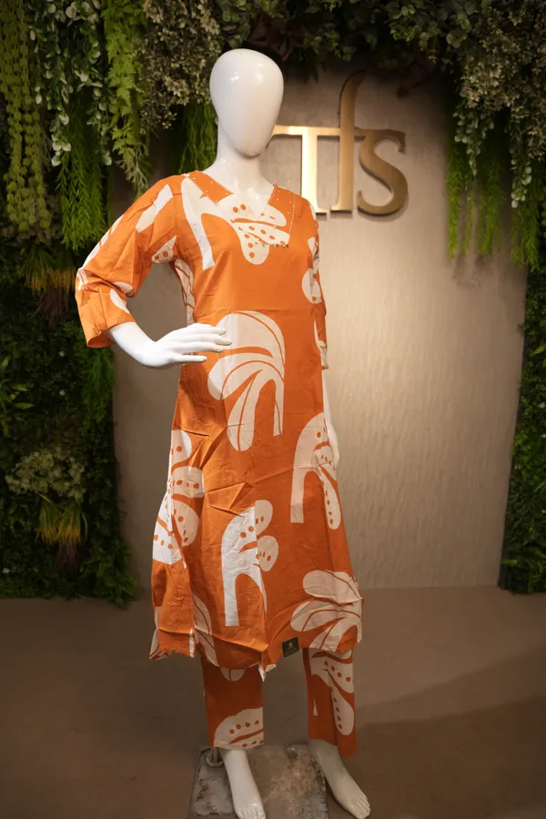 Orange_Cotton_Printed_Coord_Set_For_Women