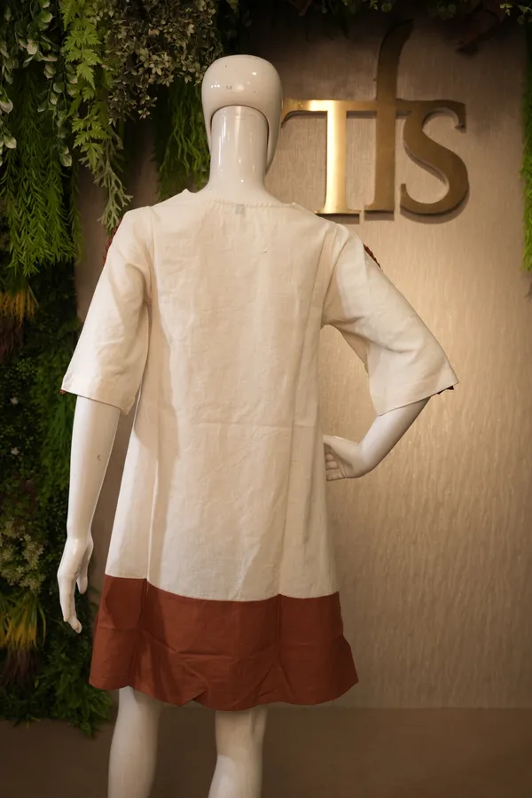 Khadi_Orange_Brown_Cotton_Khadi_Kurti_For_Women