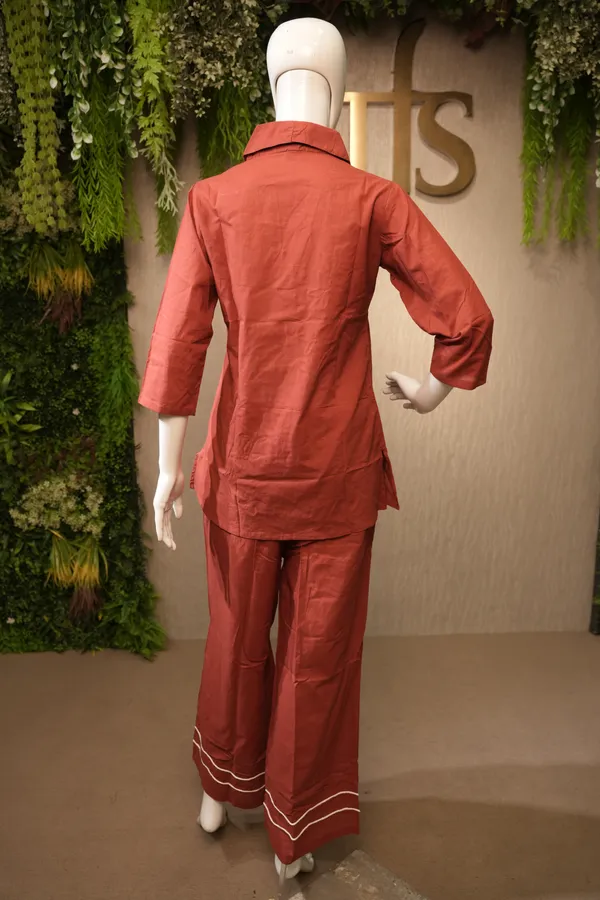 Red_Cotton_Thread_Work_Coord_Set_For_Women