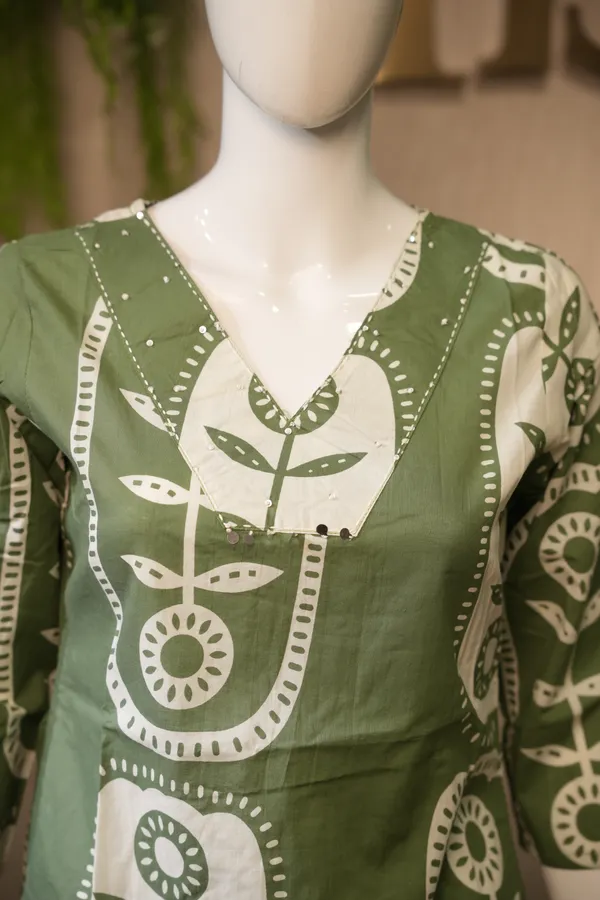 Green_Cotton_Printed_Coord_Set_For_Women