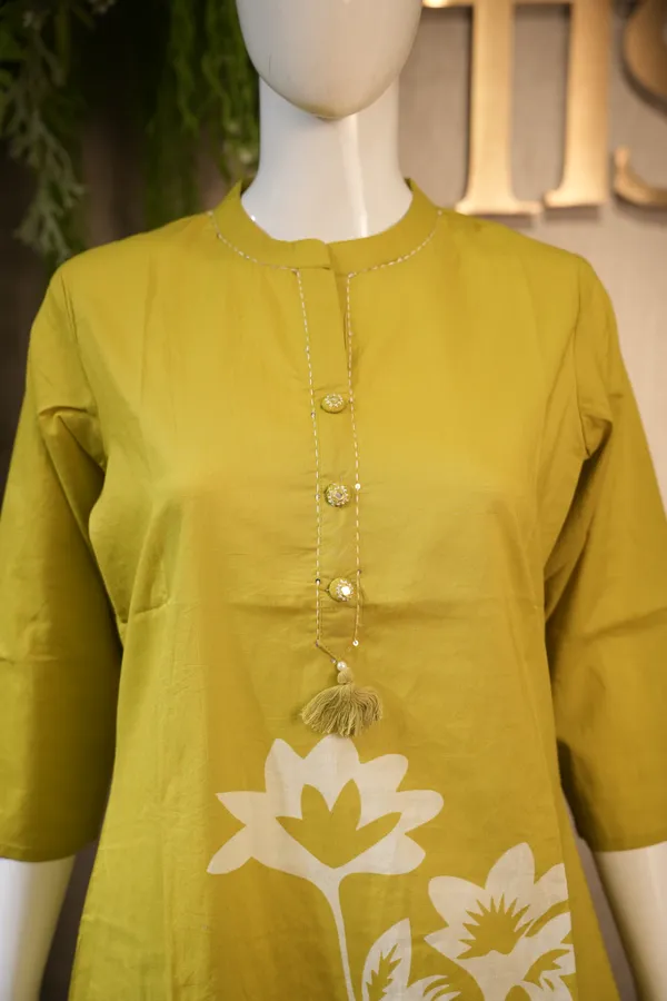 Lemon_Green_Cotton_Printed_Coord_Set_For_Women