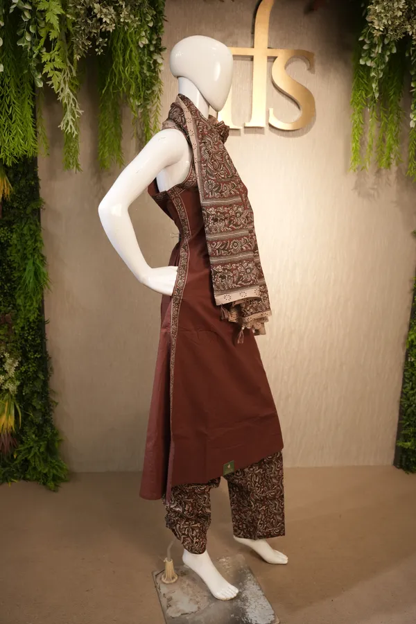 Brown_Cotton_Printed_Suit_With_Dupatta_For_Women