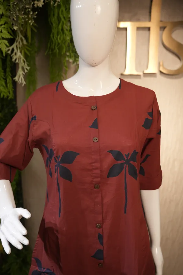 Maroon_Cotton_Coord_Set_For_Women