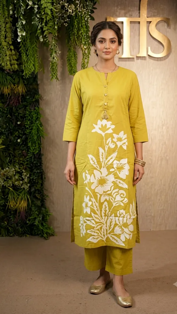 Lemon_Green_Cotton_Printed_Coord_Set_For_Women