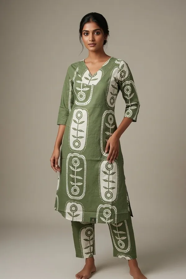 Green_Cotton_Printed_Coord_Set_For_Women