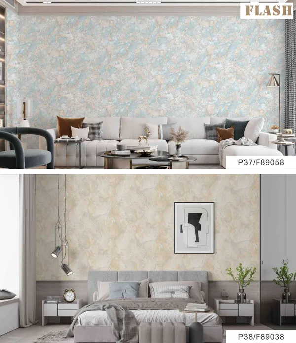 Imported_Paper_Modern_Marble_Effect_Blue_Peach_Cream_Wallpaper