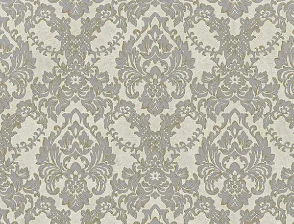 Imported_Paper_Classic_Gray_Cream_Damask_Floral_Wallpaper