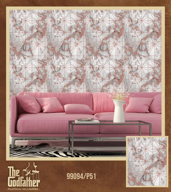 Imported_Paper_Modern_Geometric_Floral_Pink_Grey_Wallpaper