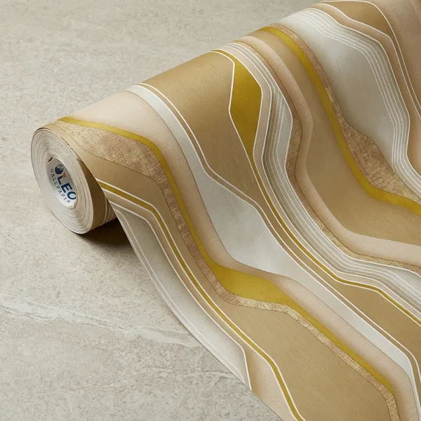 Imported_Paper_Modern_Beige_Gold_Geometric_Wallpaper