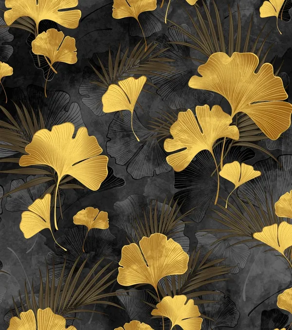 Imported_Paper_Luxe_Golden_Ginkgo_Leaf_Black_Marble_Wallpaper