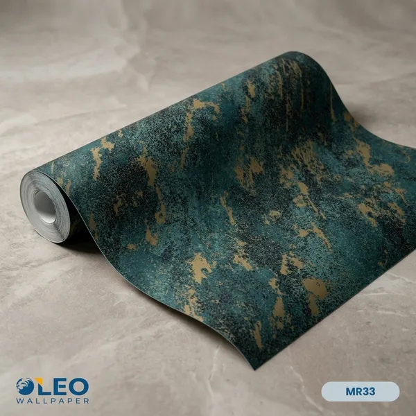 Imported_Paper_Teal_Gold_Marble_Diagonal_Brushstroke_Wallpaper