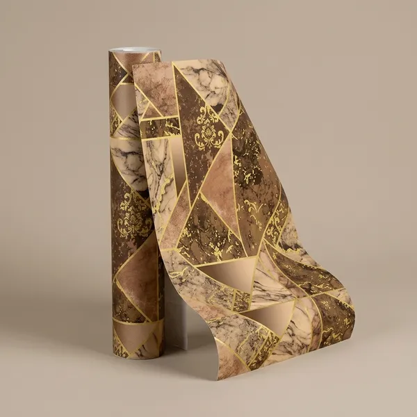 Imported_Paper_Golden_Brown_Geometric_Diamond_Textured_Wallpaper