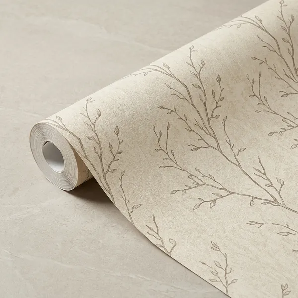 Imported_Paper_Botanical_Beige_Branch_Self_Adhesive_Wallpaper
