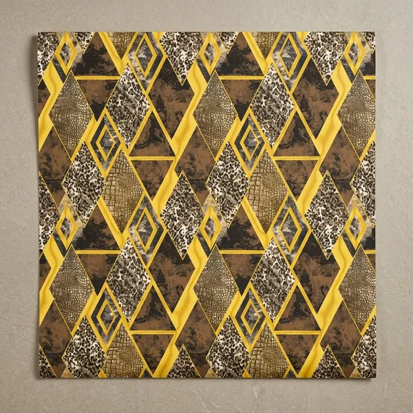 Imported_Paper_Bold_Yellow_Brown_Animal_Geometric_Print_Wallpaper