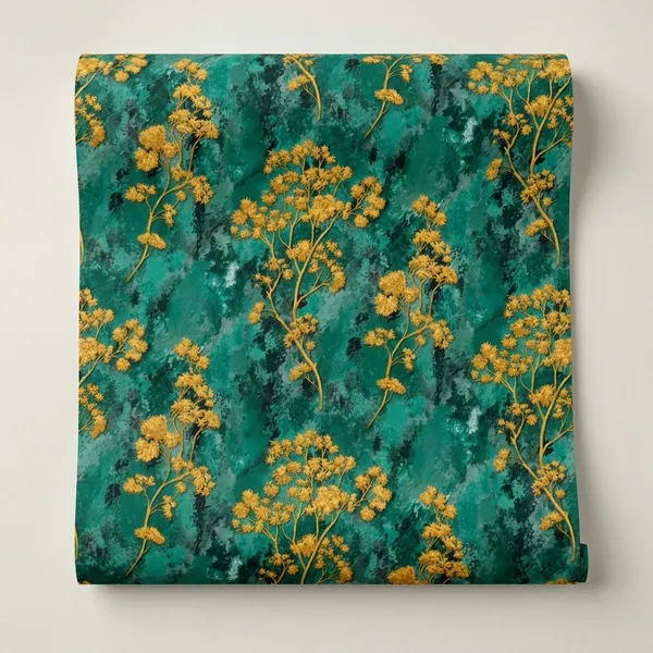 Imported_Paper_Botanical_Teal_Gold_Floral_Wallpaper