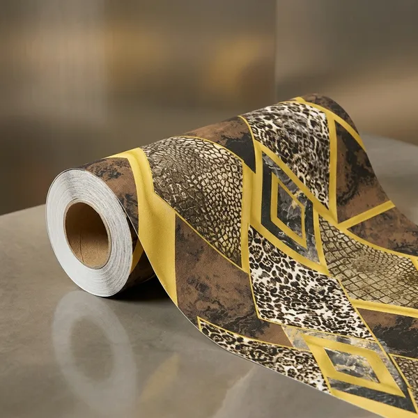 Imported_Paper_Golden_Brown_Snake_Print_Geometric_Peel_And_Stick_Wallpaper