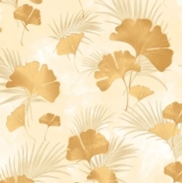 Imported_Paper_Botanical_Golden_Ginkgo_Leaf_Pattern_Wallpaper