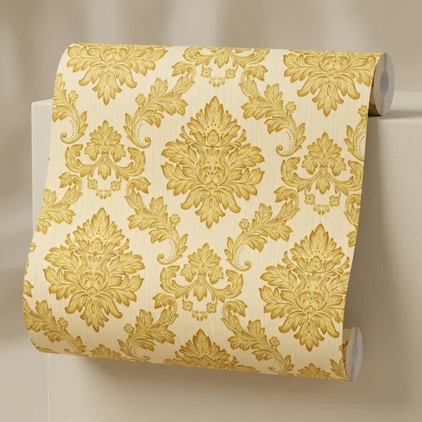 Imported_Paper_Classic_Gold_Damask_Floral_Medallion_Wallpaper