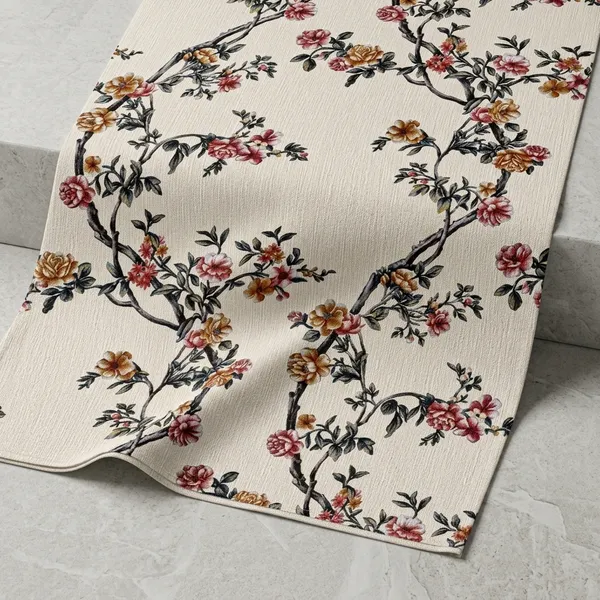 Beige_Floral_Branch_Print_Fabric