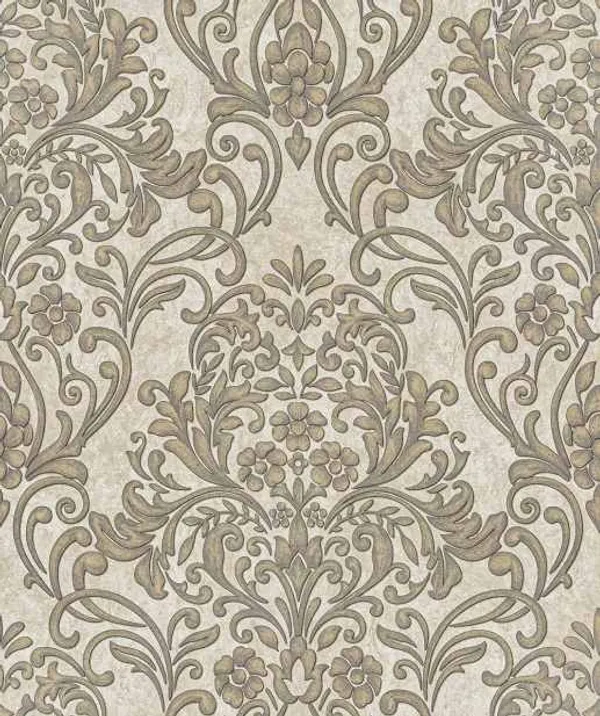 Vinyl_Baroque_Damask_Floral_Beige_Textured_Wallpaper