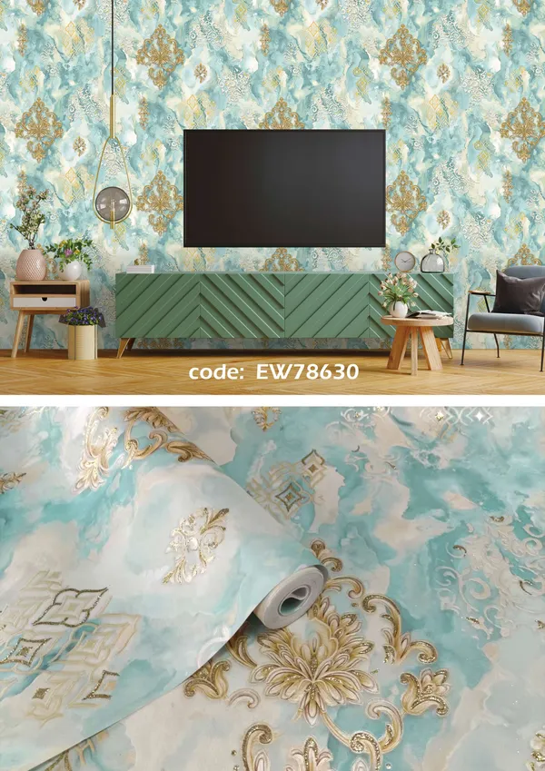 Vinyl_Watercolor_Marble_Aqua_Gold_Accent_Wallpaper