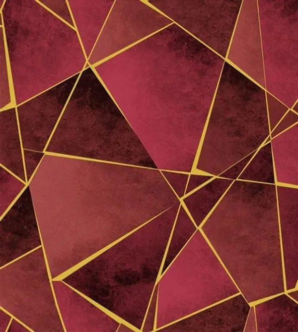 Imported_Paper_Modern_Burgundy_Gold_Geometric_Abstract_Wallpaper