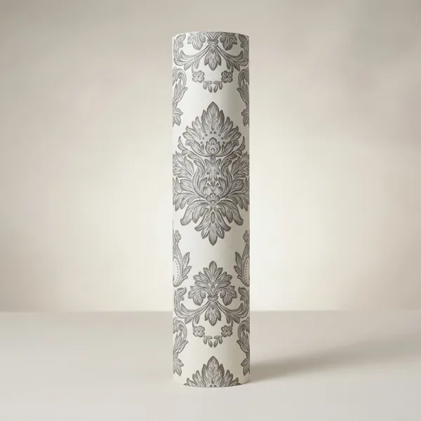 Imported_Paper_Classic_Gray_Damask_Scrollwork_Wallpaper