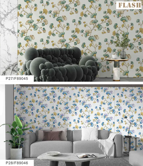 Imported_Paper_Botanical_Floral_Print_Green_Yellow_Wallpaper
