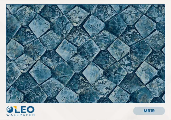 Imported_Paper_Blue_Teal_Diamond_Marble_Tile_Pattern_Wallpaper