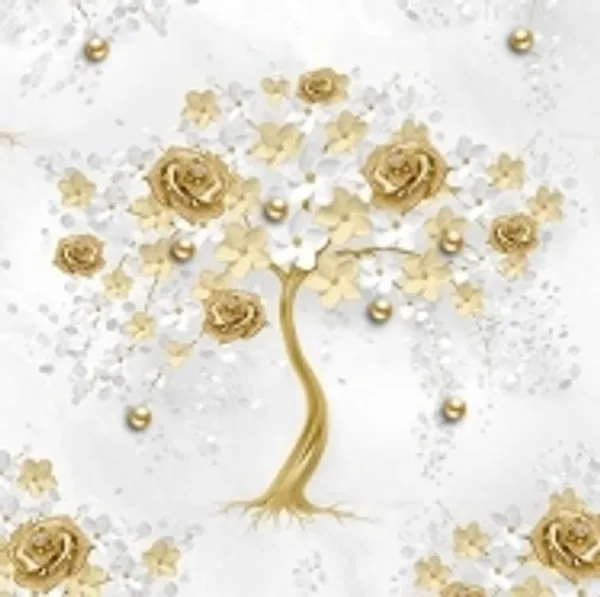 Golden_Floral_Tree_Decorative_Wall_Art