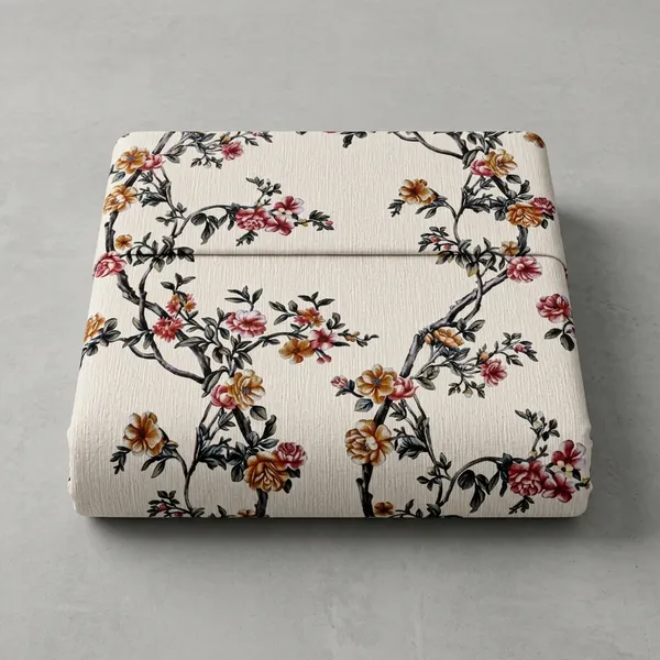 Cream_Textured_Floral_Print_Curtain_Fabric