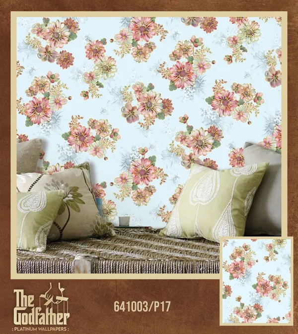 Imported_Paper_Floral_Pastel_Pink_Cream_On_Light_Blue_Wallpaper