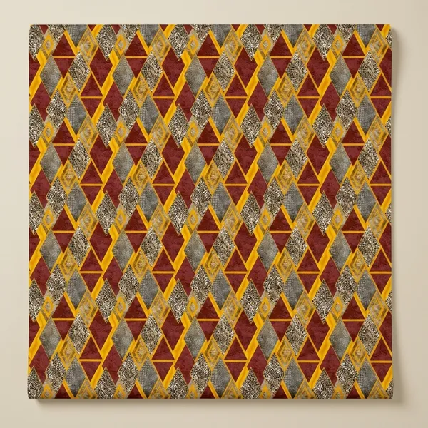 Imported_Paper_Geometric_Maroon_Gold_Triangle_Wallpaper