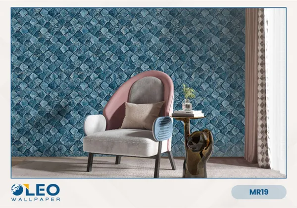 Imported_Paper_Moroccan_Fish_Scale_Pattern_Blue_Wallpaper