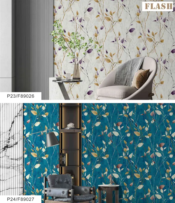 Imported_Paper_Modern_Botanical_Leaf_Pattern_Wallpaper