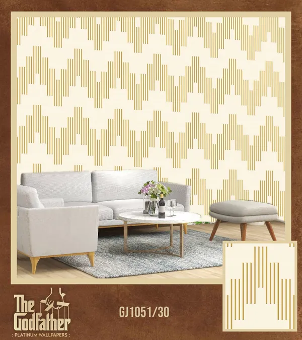 Imported_Paper_Modern_Gold_Geometric_Chevron_Pattern_Wallpaper