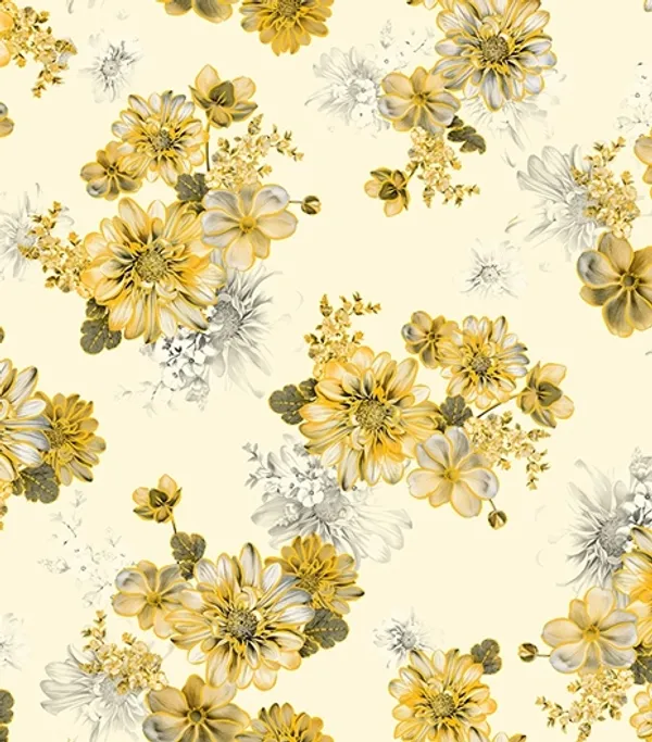 Imported_Paper_Cream_Yellow_Floral_Print_Wallpaper