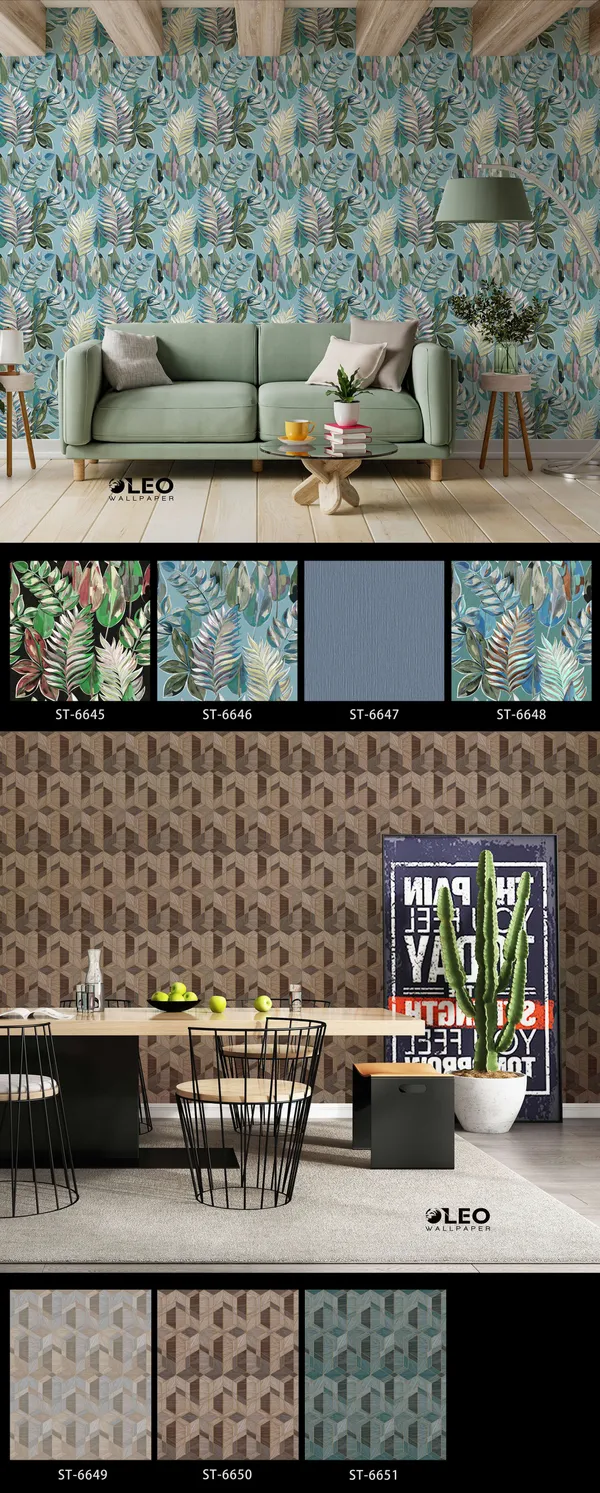 Imported_Paper_Tropical_Botanical_Geometric_Print_Wallpaper