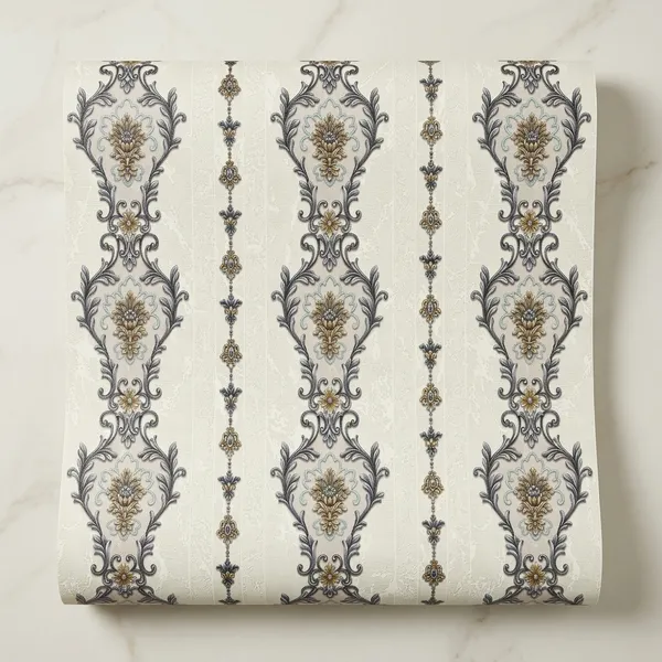 Imported_Paper_Baroque_Cream_Gold_Floral_Stripe_Wallpaper