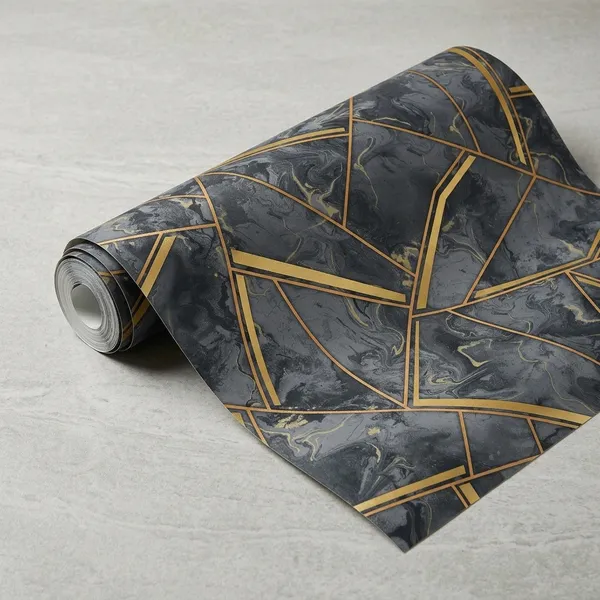 Black_Marble_Gold_Geometric_Pattern_Decorative_Wallpaper