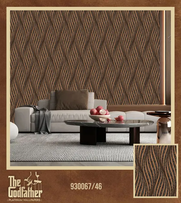 Imported_Paper_Brown_Gold_Wavy_Pattern_Textured_Wallpaper