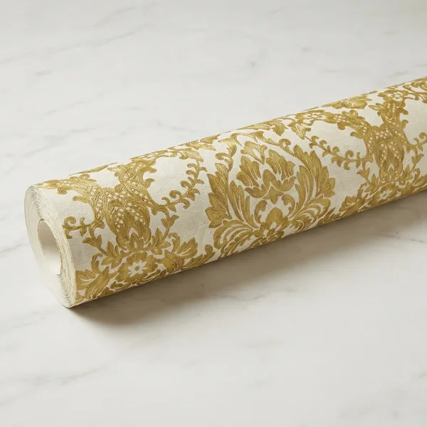 Imported_Paper_Gold_Damask_Baroque_Pattern_Wallpaper