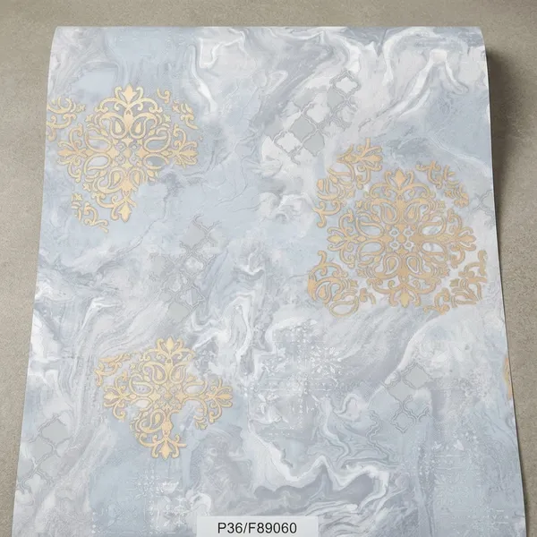 Imported_Paper_Grey_Marble_Gold_Filigree_Medallion_Wallpaper