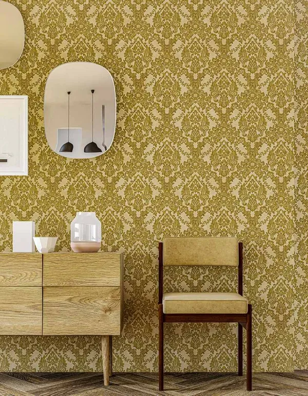 Imported_Paper_Classic_Gold_Beige_Damask_Pattern_Wallpaper