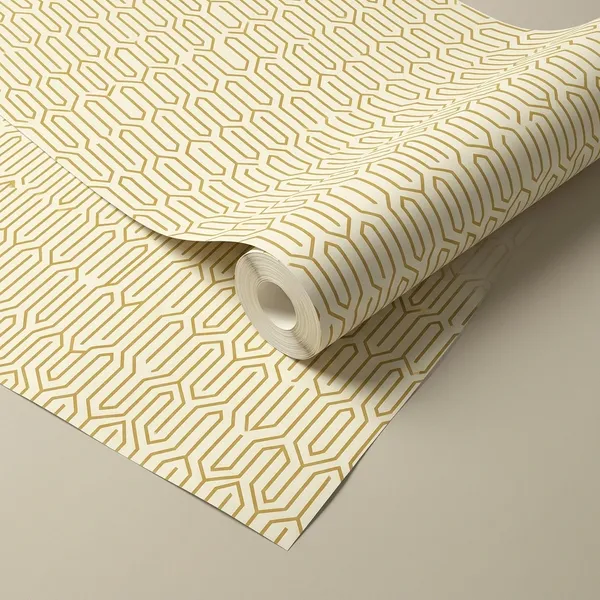 Imported_Paper_Geometric_Yellow_Brown_Peel_And_Stick_Wallpaper