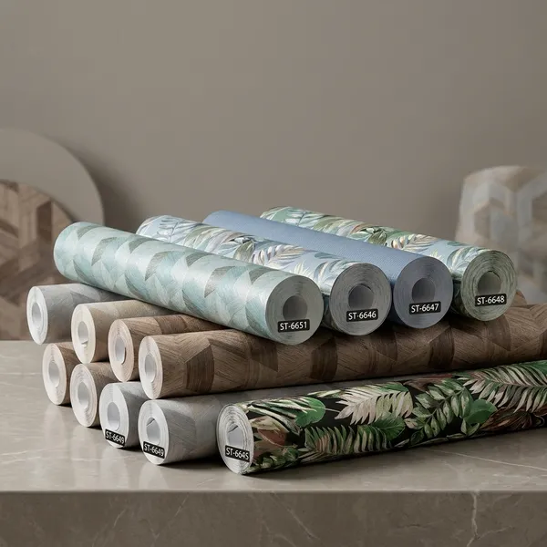 Imported_Paper_Tropical_Botanical_Geometric_Print_Wallpaper