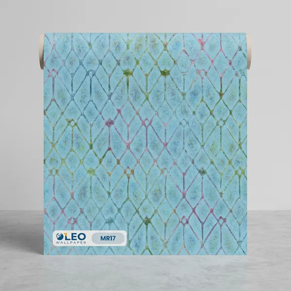 Imported_Paper_Modern_Blue_Geometric_Diamond_Pattern_Wallpaper